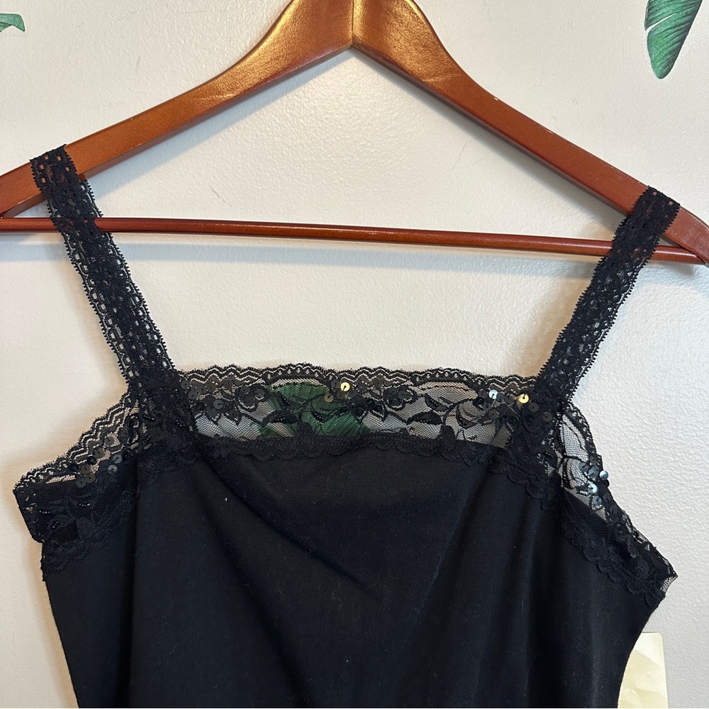 Y2K Vintage Black Lace Tank NWT - Picture 2 of 4